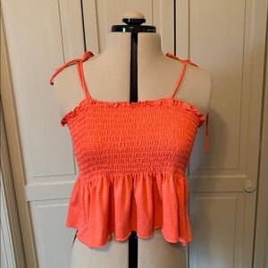 Wild Fable Vibrant Orange Ruffled Top